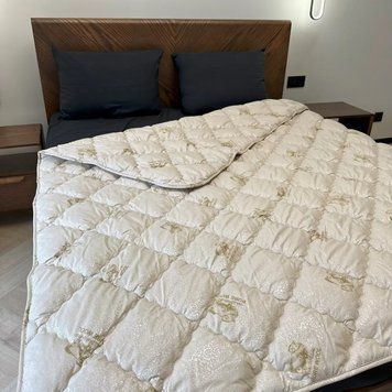 Ковдра з наповнювачем із овечої вовни Pure wool тканина мікрофібра, стьобана 180х210 см двоспальна 6060 фото
