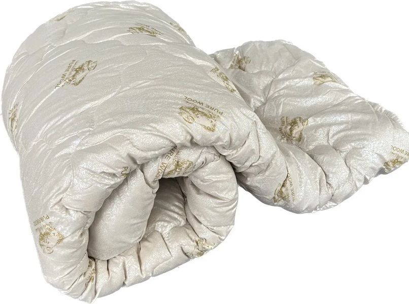 Ковдра з наповнювачем із овечої вовни Pure wool тканина мікрофібра, стьобана 180х210 см двоспальна 6060 фото